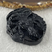 Type A Opaque Black Omphacite Jadeite Good Vs Evil Thousand Hand Guan Yin Pendant Rat Zodiac Guardian 48.32g 50.5 by 43.3 by 12.9mm - Huangs Jadeite and Jewelry Pte Ltd