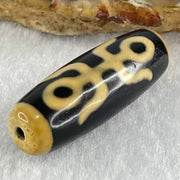 Natural Powerful Tibetan Old Oily Agate Double Noble Patina Guiren Tairen Human Dzi Bead Totem Amulet Heavenly Master (Tian Zhu) 双贵人天诛 9.93g 37.7 by 12.9mm - Huangs Jadeite and Jewelry Pte Ltd