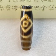 Natural Powerful Tibetan Old Oily Agate 2 Eyes Vajra Heaven and Earth Dzi Bead Heavenly Master (Tian Zhu) 金刚两眼霜天地天珠 20.06g 53.1 by 15.3mm - Huangs Jadeite and Jewelry Pte Ltd