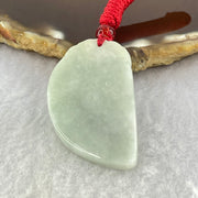 Type A Light Lavender and Green Phoenix Half Heart Pendant 13.55g 4.5 by 24.4 by 5.7mm - Huangs Jadeite and Jewelry Pte Ltd