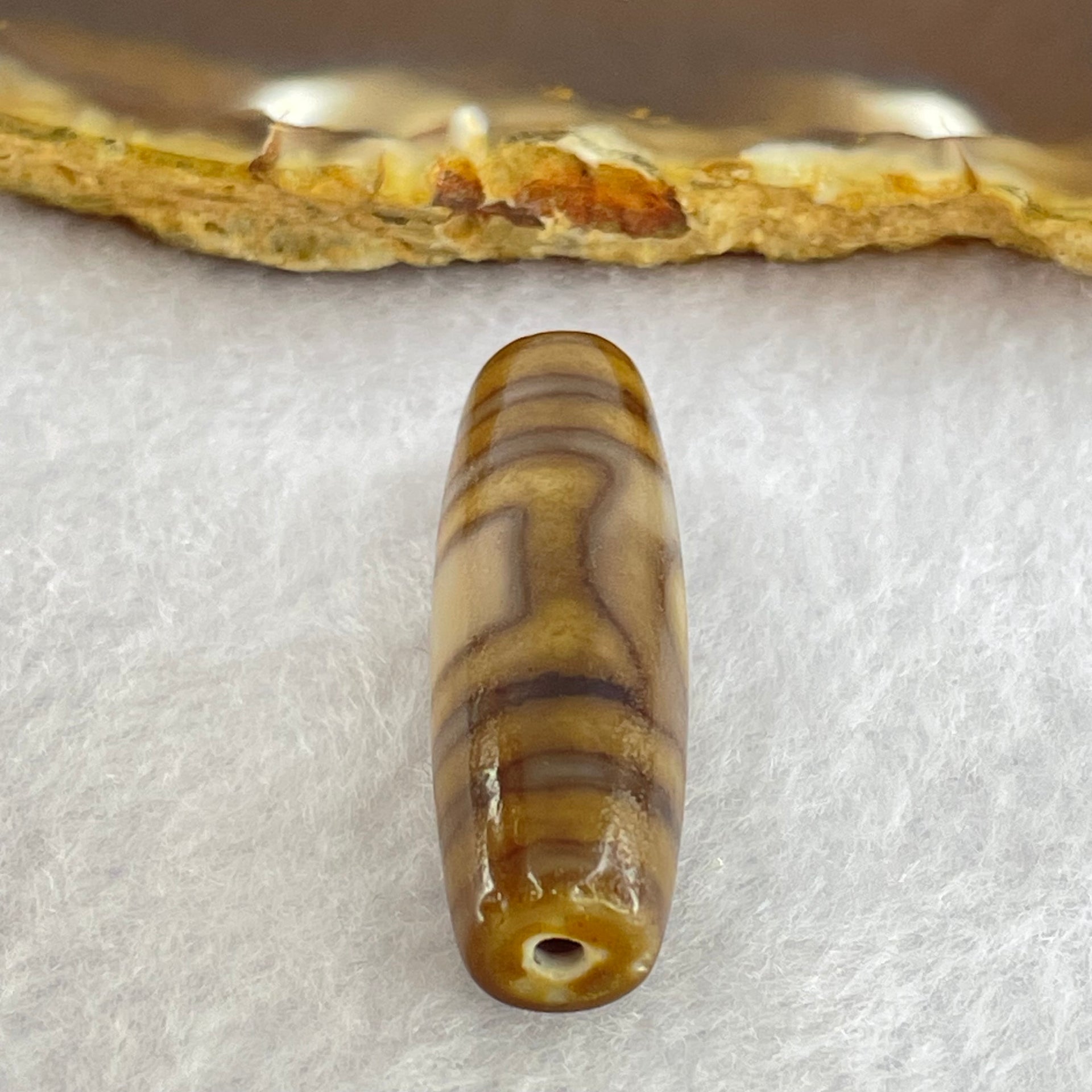 Natural Powerful Tibetan Old Oily Agate Sky Door Serenity 1 Eye Dzi Bead Heavenly Master (Tian Zhu) 一眼天诛 8.49g 38.1 by 11.7mm - Huangs Jadeite and Jewelry Pte Ltd