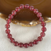 Good Grade Natural Strawberry Quartz Beads Bracelet 19.83g 16.5cm 8.6mm 23 Beads - Huangs Jadeite and Jewelry Pte Ltd