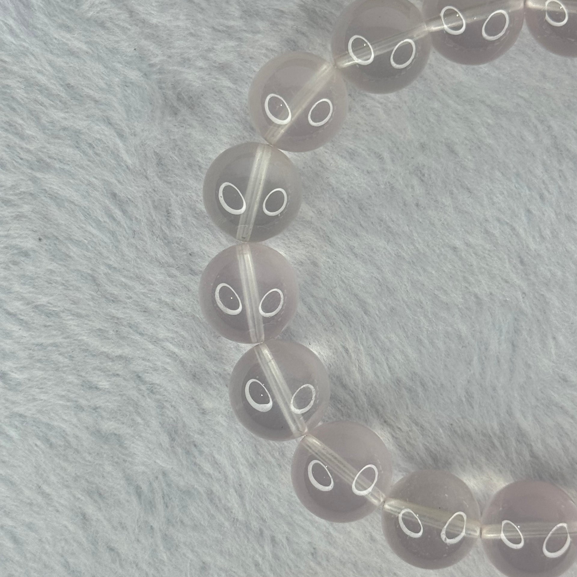 Natural Rose Quartz Beads Bracelet 天然玫瑰石英珠手链 48.45g 18.5cm 12.9mm 17 Beads - Huangs Jadeite and Jewelry Pte Ltd