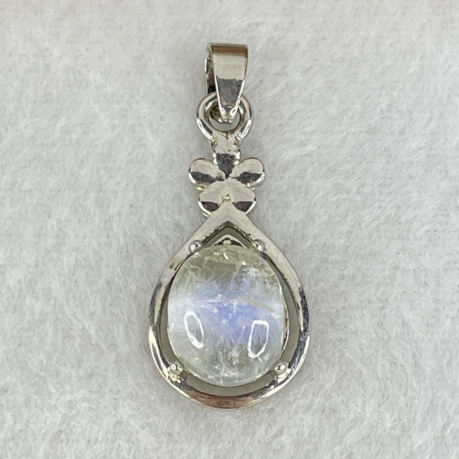 Good Grade Rare Natural Blue Dumortierite Rutilated Quartz in S925 Pendant 2.65g 10.9 by 8.8 by 6.5mm - Huangs Jadeite and Jewelry Pte Ltd