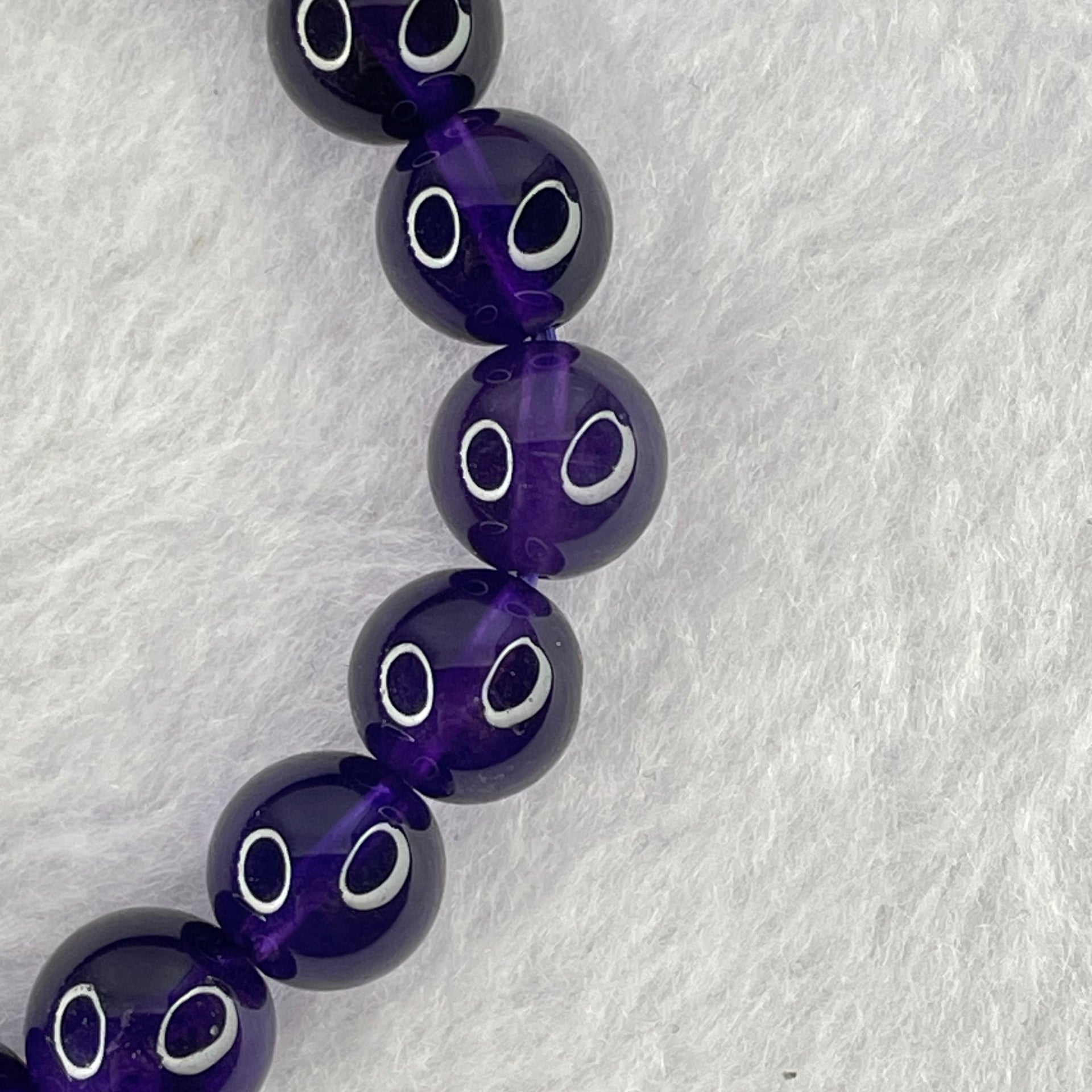 Very Good Grade Natural Amethyst Bracelet 21.52g 15.5cm 9.4mm 21 Beads - Huangs Jadeite and Jewelry Pte Ltd