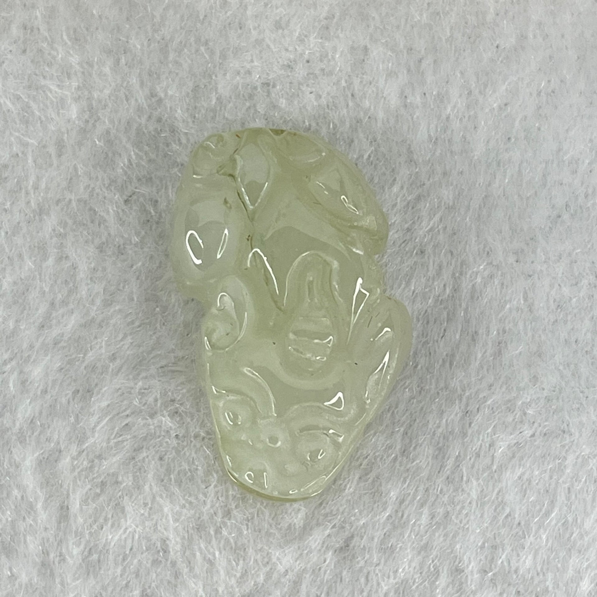 Type A Jelly Faint Green Jadeite Pixiu Charm 3.32g 19.7 by 11.8 by 7.2mm - Huangs Jadeite and Jewelry Pte Ltd