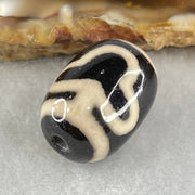 Natural Powerful Tibetan Old Oily Agate Double Bodhi Tree Dzi Bead Heavenly Master (Tian Zhu) 菩提树天珠 4.35g 17.4 by 12.9mm - Huangs Jadeite and Jewelry Pte Ltd