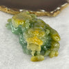 Grand Master Type A Green with Yellow Jadeite Flying Pixiu with Baby 飞天貔貅 for Ultimate Luck, Wealth, Protection 166.0g 82.0 by 45.2 by 31.8mm - Huangs Jadeite and Jewelry Pte Ltd