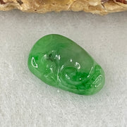 Type A Old Mine Spicy Green Jadeite Ruyi Charm Stone For Setting 0.59g 13.3 by 8.2 by 2.5mm - Huangs Jadeite and Jewelry Pte Ltd