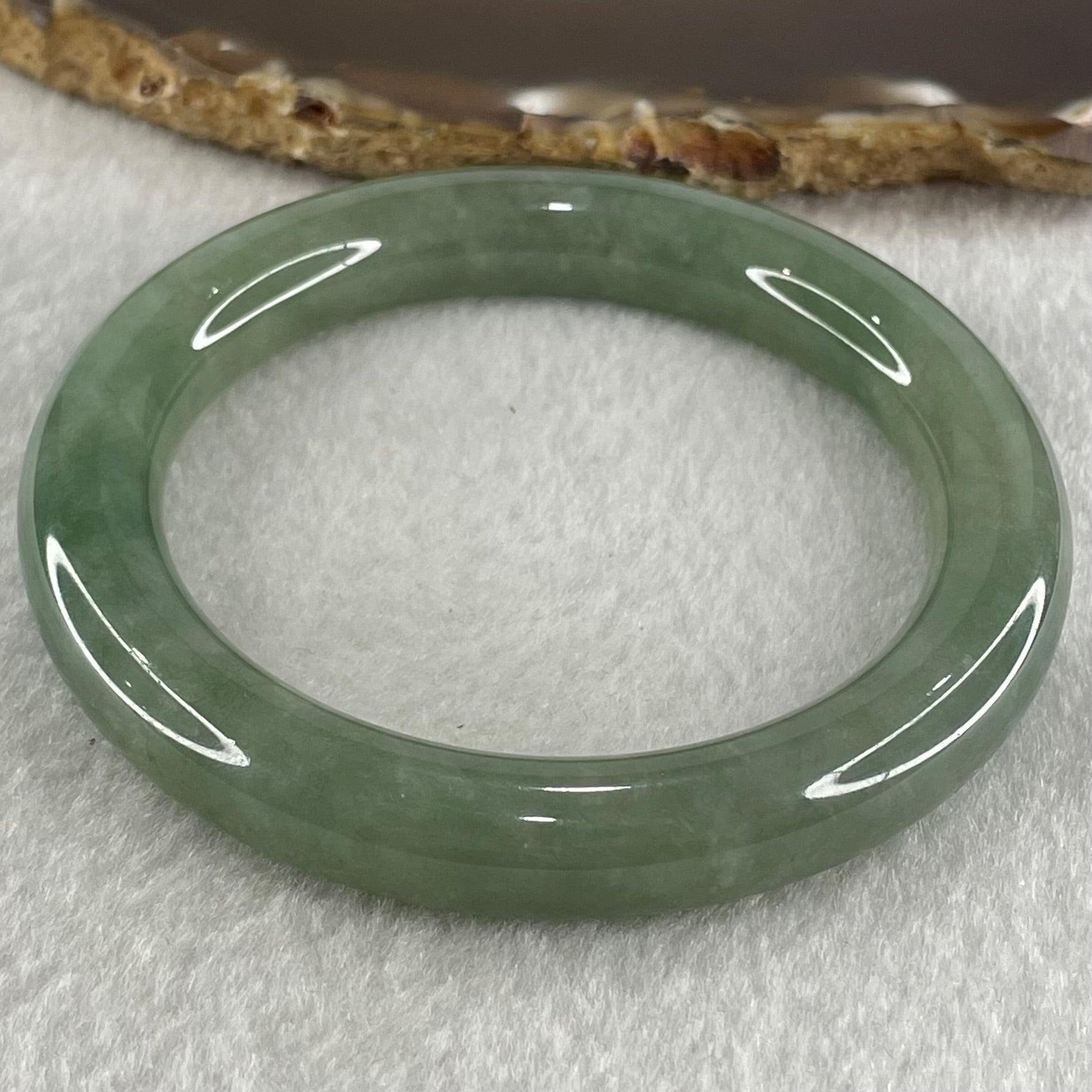 Type A Green Jadeite Bangle 55.99g Internal Diameter 55.2mm 10.2 by 10.3mm (Close to Perfect) - Huangs Jadeite and Jewelry Pte Ltd