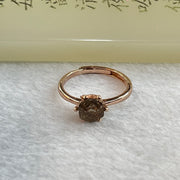 Natural Smoky Quartz In 925 Sliver Rose Gold Colour Ring (Adjustable Size) 1.82g 6.4 by 3.5 by 5.4mm - Huangs Jadeite and Jewelry Pte Ltd