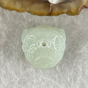 Natural Type A Green Jadeite Daikokuten Mahakala Pendant | God of Wealth & Sacred Protection Talisman (3.77g | 13.0 x 13.1 x 11.4mm) - Huangs Jadeite and Jewelry Pte Ltd