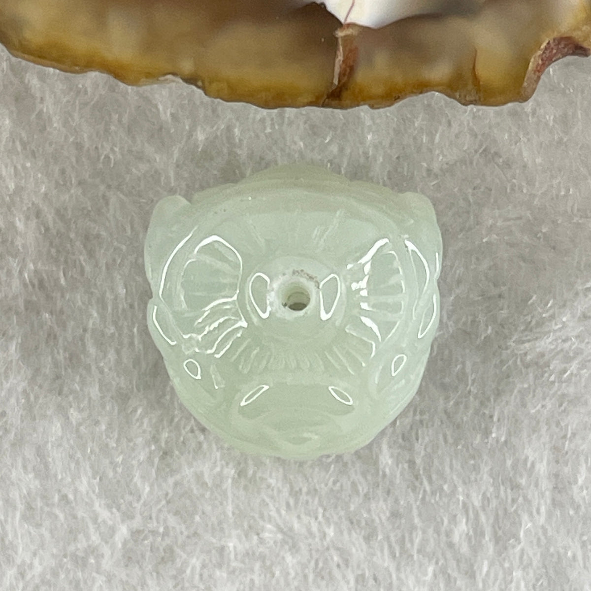 Natural Type A Green Jadeite Daikokuten Mahakala Pendant | God of Wealth & Sacred Protection Talisman (3.77g | 13.0 x 13.1 x 11.4mm) - Huangs Jadeite and Jewelry Pte Ltd