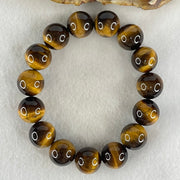 Natural Yellow Tiger's Eye Quartz Beads Bracelet 60.03g 16.5cm 14.2mm 15 Beads - Huangs Jadeite and Jewelry Pte Ltd