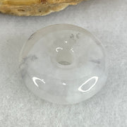 Type A Semi Icy Faint Lavender Green With Wuji Grey Jadeite Ping An Kou Charm/Pendant 3.19g 16.1 by 6.2mm - Huangs Jadeite and Jewelry Pte Ltd