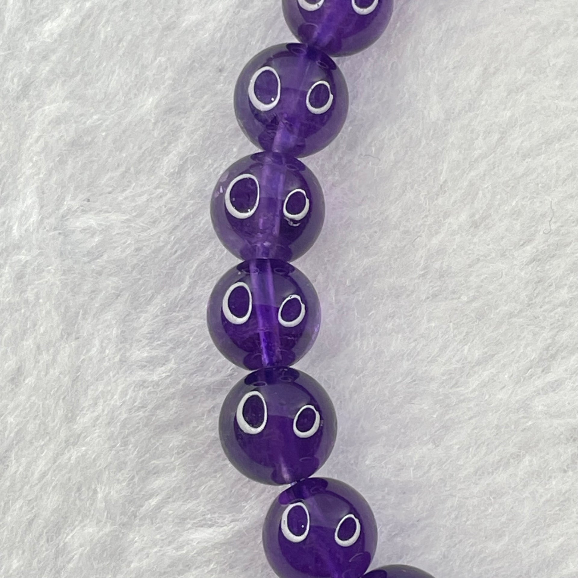 Good Grade Natural Amethyst Bracelet 23.30g 16.5cm 9.5mm 22 Beads - Huangs Jadeite and Jewelry Pte Ltd