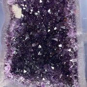 Natural Brazil Amethyst Cave with White Calcite 7.00kg with Wooden Stand 240.0 x 185.0 x 344.0mm - Huangs Jadeite and Jewelry Pte Ltd