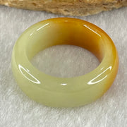Type A Brownish Yellow and Green Jadeite Ring 6.24g 8.9 by 4.3mm US7.3 HK 16 (Very Slight Internal Line) - Huangs Jadeite and Jewelry Pte Ltd