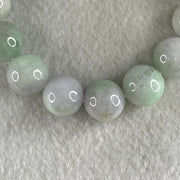 Type A Light Green with Slight Light Lavender Jadeite Beads Bracelet 47.81g 15cm 12.2mm 16 Beads - Huangs Jadeite and Jewelry Pte Ltd