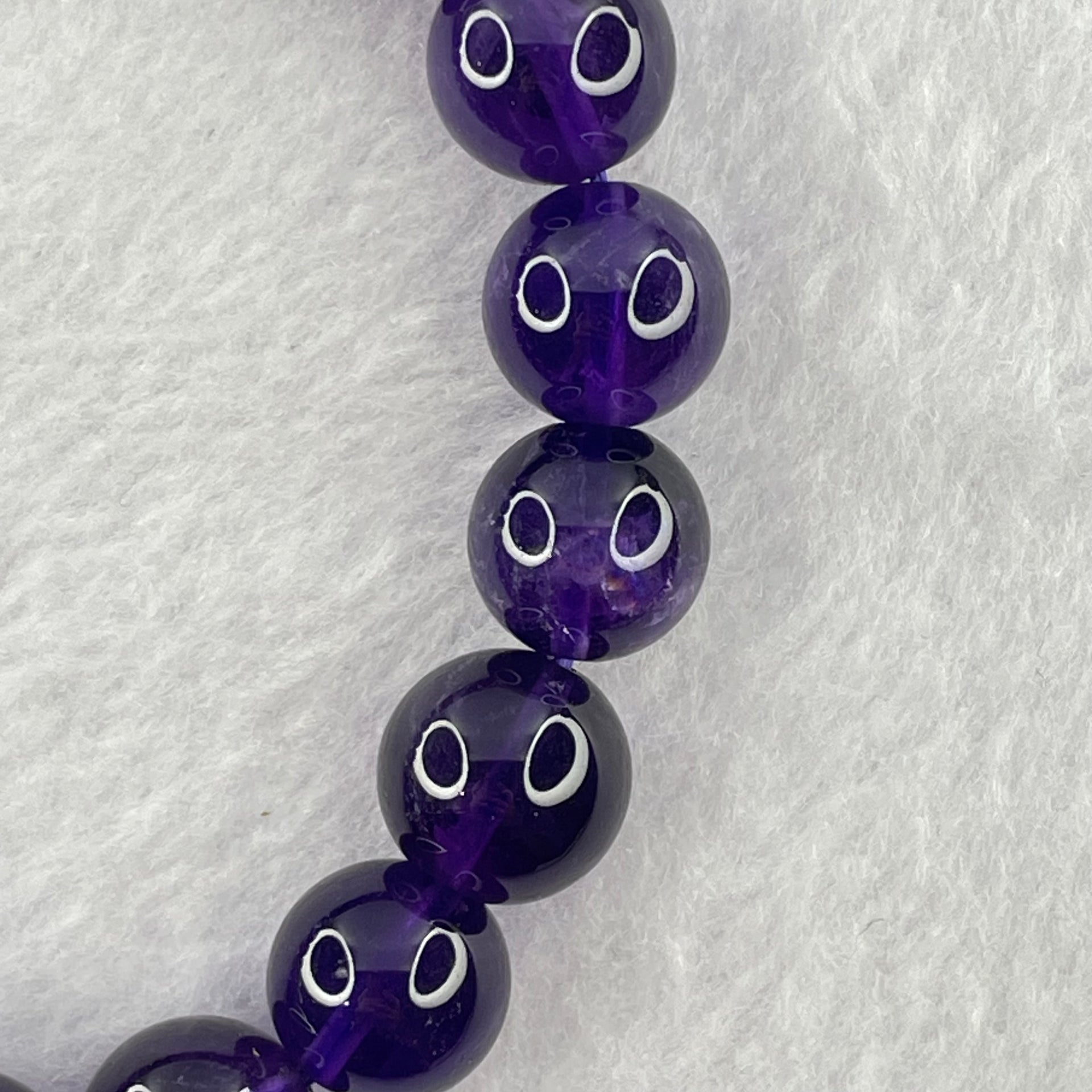 Good Grade Natural Amethyst Bracelet 39.64g 18cm 12.1mm 18 Beads - Huangs Jadeite and Jewelry Pte Ltd