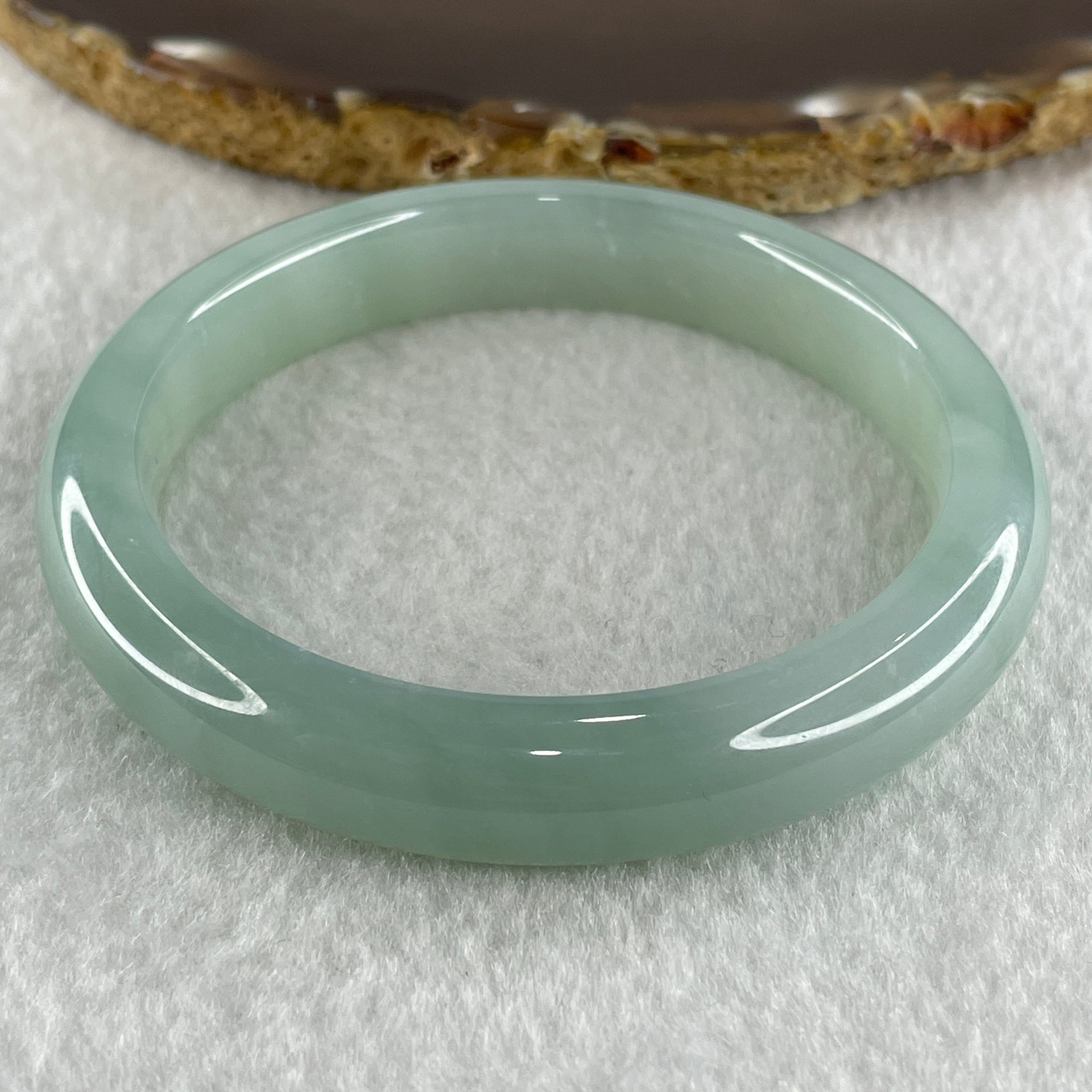 High Quality Type A Natural Icy Sky Blue Jadeite Bangle 55.40g Internal Diameter 58.2mm 11.2 by 9.3mm (Close to Perfect) - Huangs Jadeite and Jewelry Pte Ltd