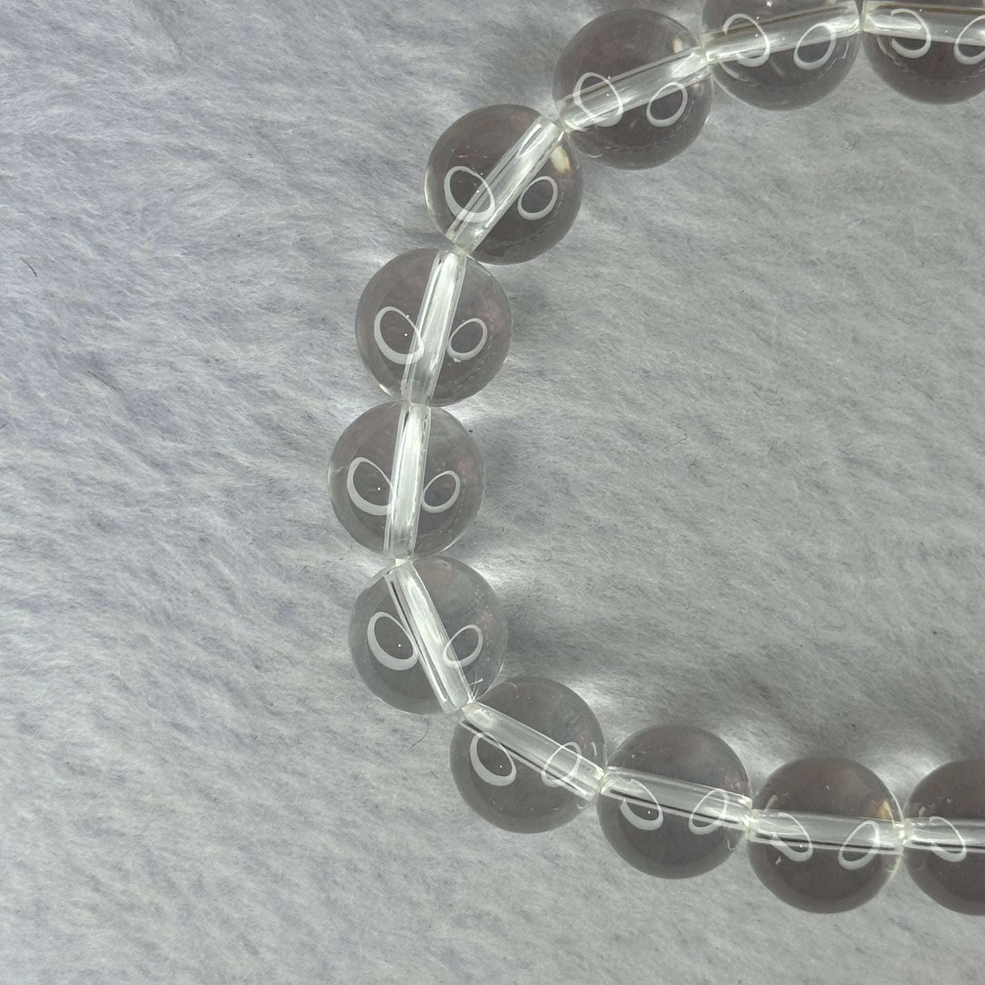 Natural Clear Quartz Bracelet 天然白水晶手链 30.79g 17cm 10.6mm 19 Beads - Huangs Jadeite and Jewelry Pte Ltd