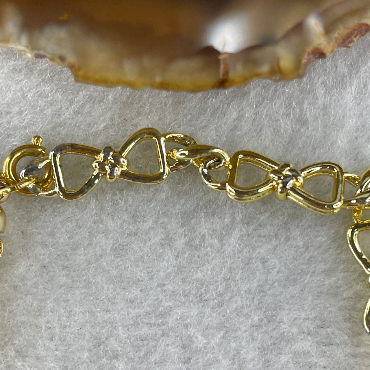 Natural Type A Blueish Green with Sky Blue Jadeite Heart Shape Charm in Gold Color Bracelet 8.90g 14-18cm 10.5 by 9.9 by 2.8mm - Huangs Jadeite and Jewelry Pte Ltd