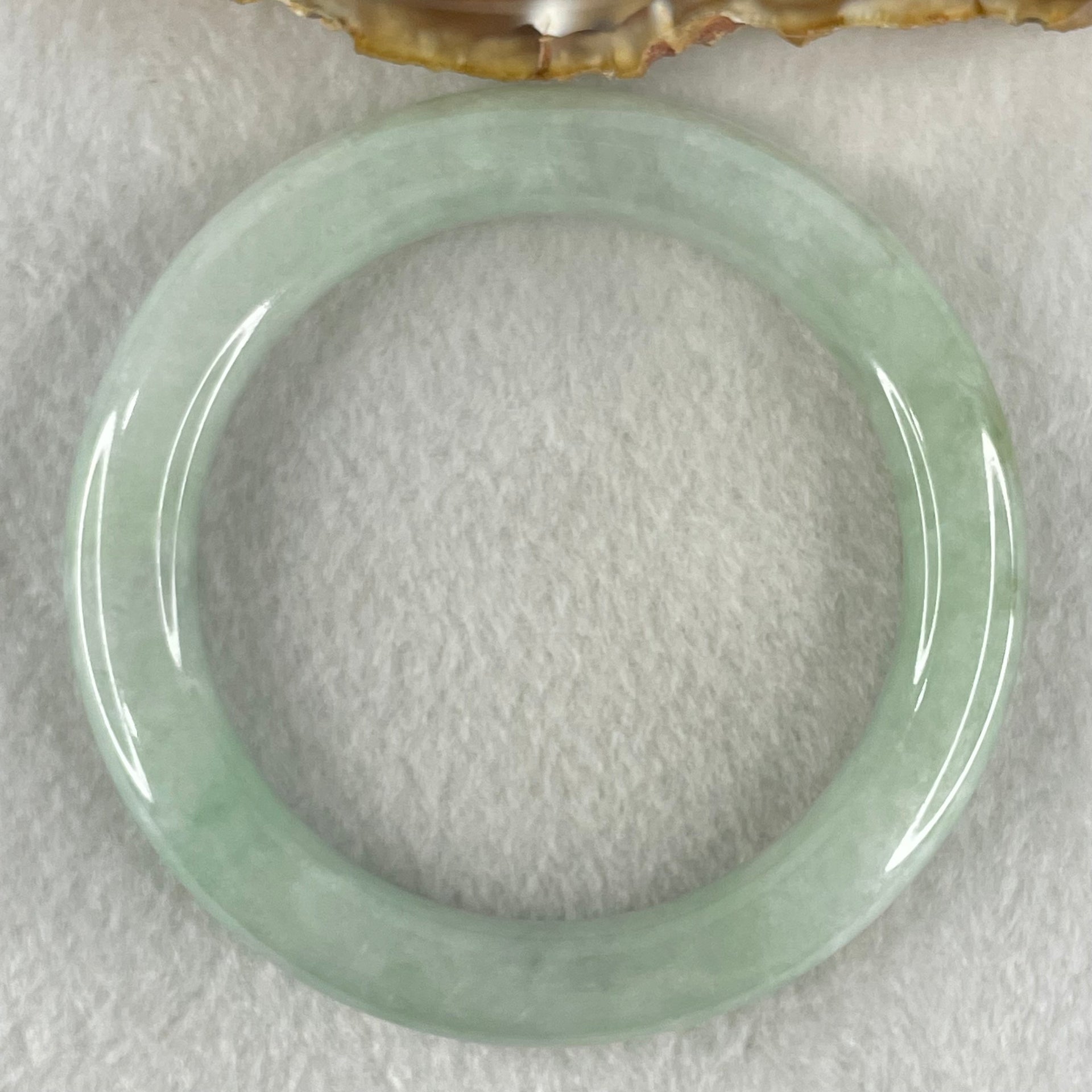 Type A Light Green Jadeite Bangle 61.11g Inner Diameter 58.5mm 10.1 by 10.7mm (Slight Internal Lines) - Huangs Jadeite and Jewelry Pte Ltd