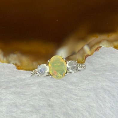 Natural Opal In 925 Sliver Ring 2.45g 8.0 by 6.7 by 3.2mm US 6 / HK 13 - Huangs Jadeite and Jewelry Pte Ltd