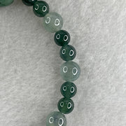 Natural Type A Semi Icy Blueish Green with Light Lavender Jadeite Beads Bracelet 19.10g 16cm 13.5 by 17.3mm 1Bead - 8Beads 7.9mm - 18Beads 6.3mm - Huangs Jadeite and Jewelry Pte Ltd