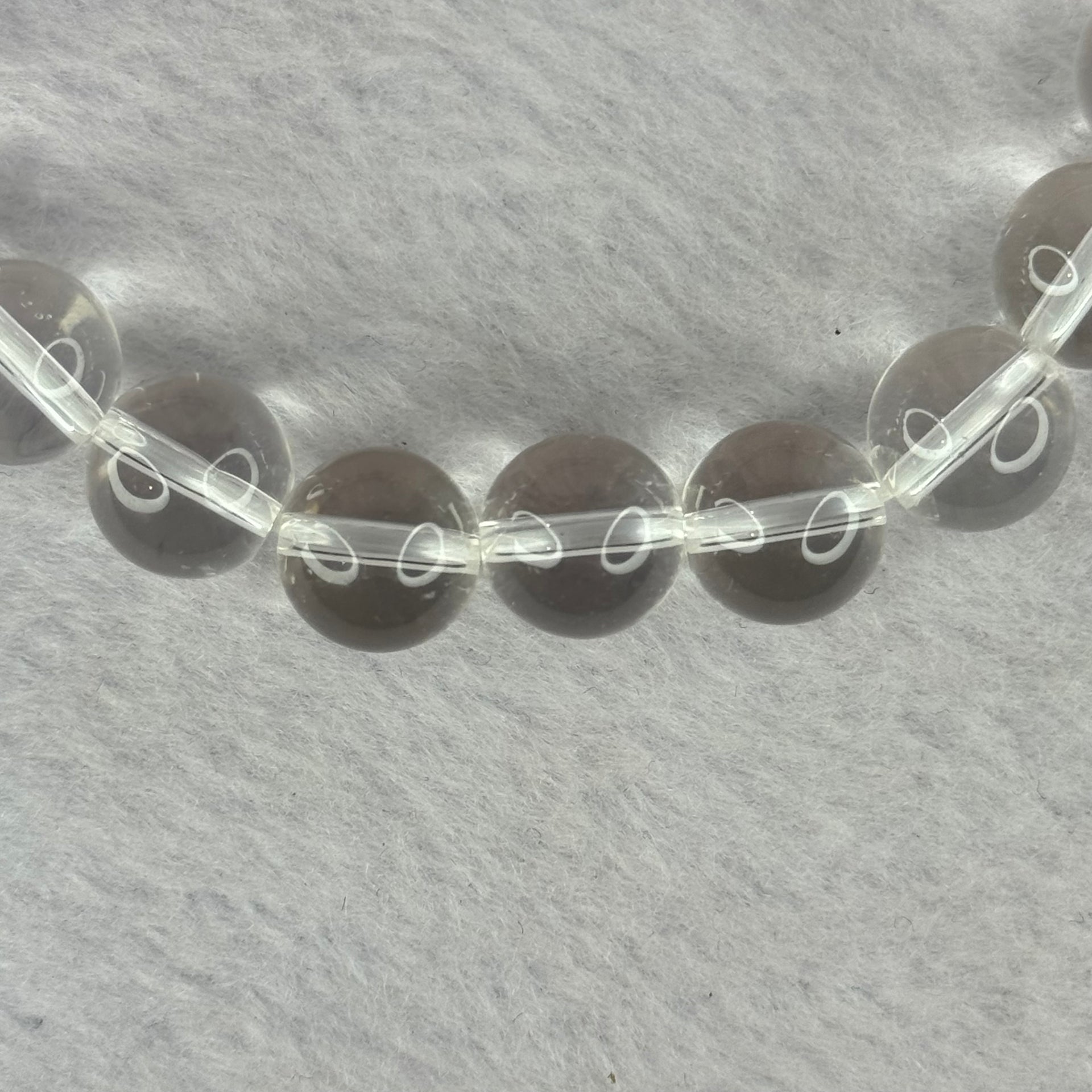 Natural Clear Quartz Bracelet 天然白水晶手链 30.51g 17cm 10.6mm 19 Beads - Huangs Jadeite and Jewelry Pte Ltd