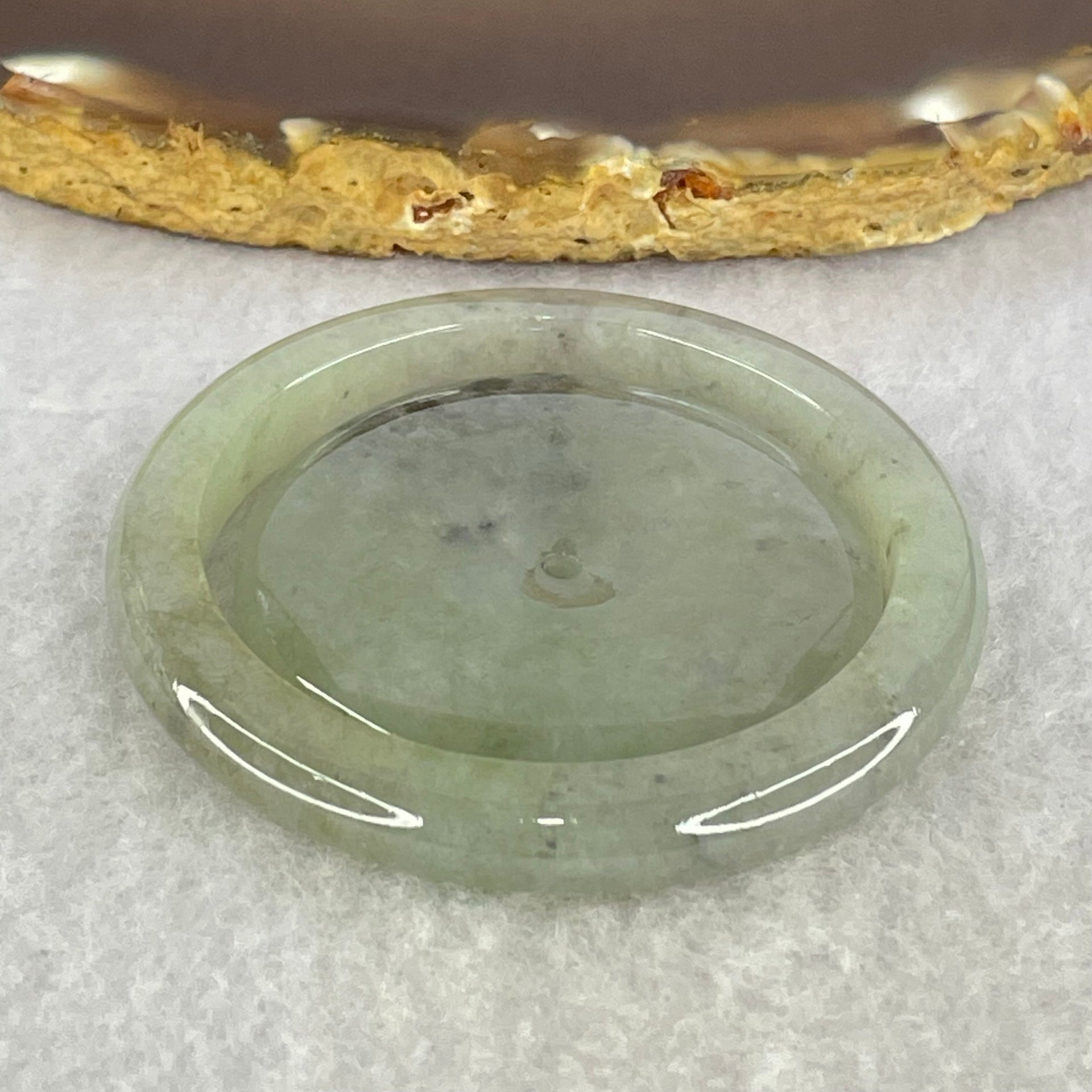 Type A Green Wuji Grey Jadeite Baby Bangle and Ping An Kou Donut Set 33.51g 6.2 by 6.0mm 38.3 by 6.2mm (Close to Perfect) - Huangs Jadeite and Jewelry Pte Ltd