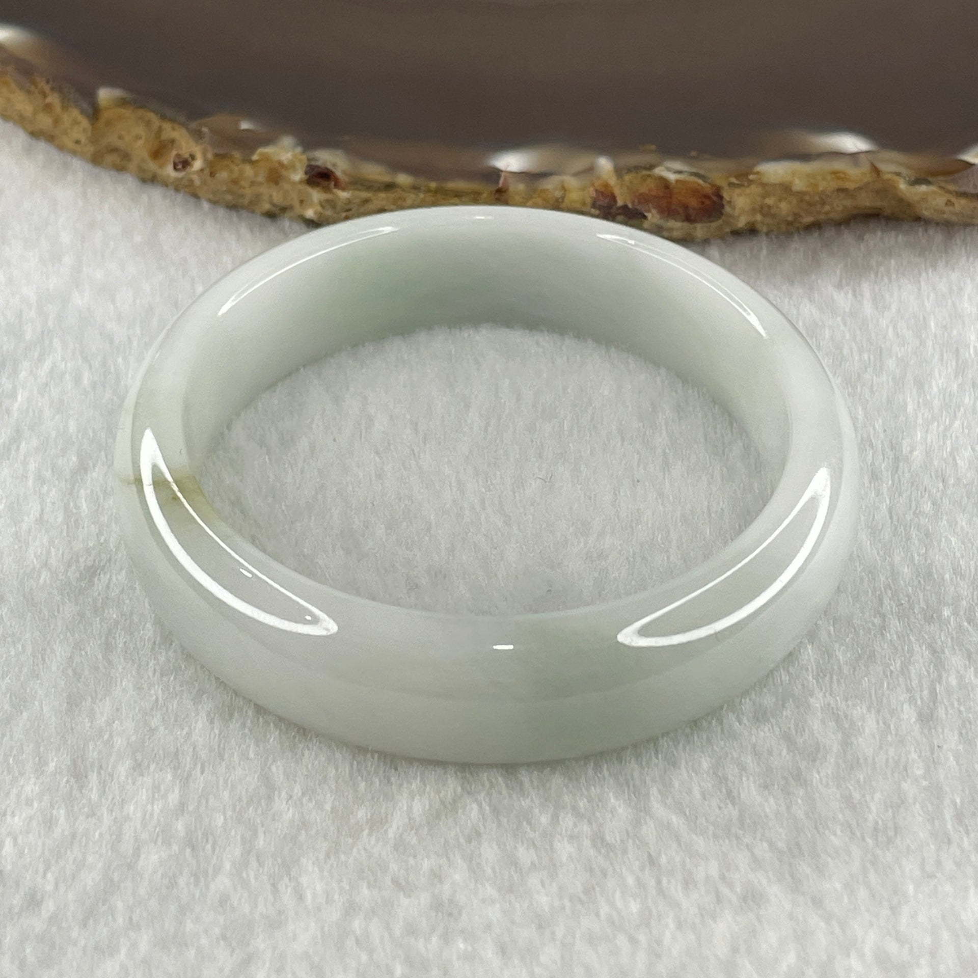 Natural Type A Faint Green Faint Lavender Jadeite Oval Bangle 39.13g Inner Diameter 54.4mm 12.5 by 6.5mm (Very Very Slight Internal Lines) - Huangs Jadeite and Jewelry Pte Ltd