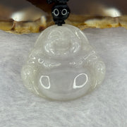 Type A Light Lavender Jadeite Milo Buddha Pendent 7.06g 25.4 by 28.3 by 3.0mm - Huangs Jadeite and Jewelry Pte Ltd