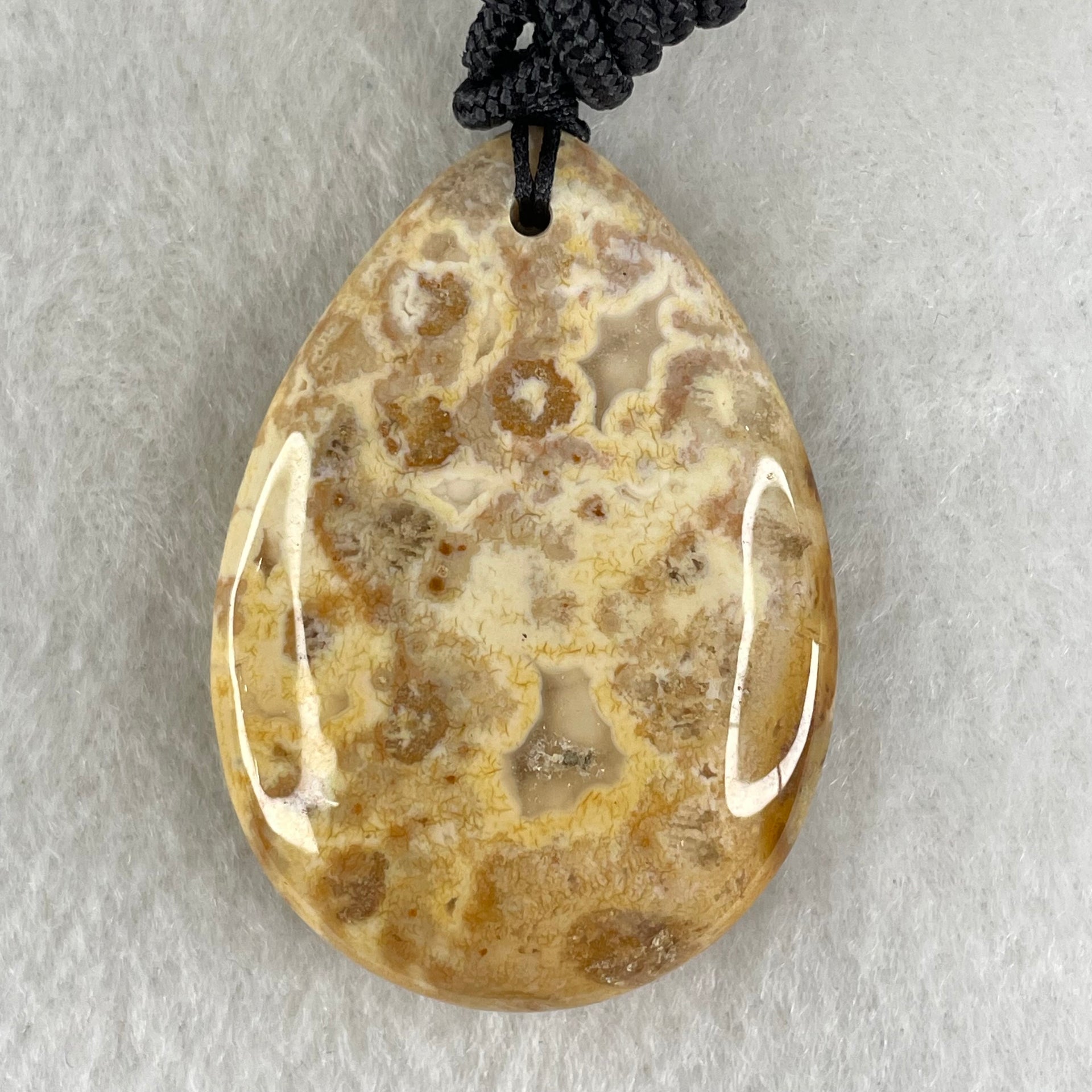 Natural Brown Coral Agate Pendant 17.27g 42.5 by 31.0 by 9.0mm - Huangs Jadeite and Jewelry Pte Ltd