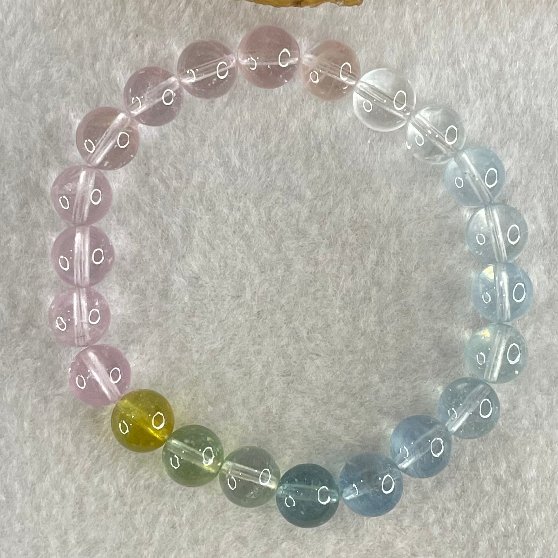 Very Very High Grade Transparent Natural Morganite Beryl Beads Bracelet 20.07g 15.5cm 8.8mm 22 Beads - Huangs Jadeite and Jewelry Pte Ltd