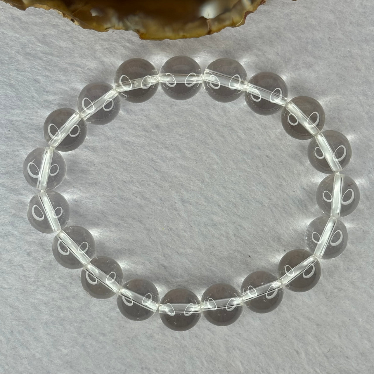 Natural Clear Quartz Bracelet 天然白水晶手链 30.65g 17cm 10.6mm 19 Beads - Huangs Jadeite and Jewelry Pte Ltd