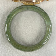 Type A Green with Brown Patches Jadeite Bangle 56.88g Inner Diameter 54.2mm 12.1 by 9.5mm (External and Internal Lines) - Huangs Jadeite and Jewelry Pte Ltd