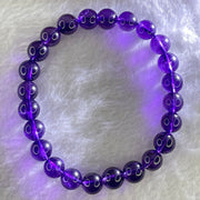 Very Good Grade Natural Amethyst Bracelet 18.19g 16cm 8.4mm 24 Beads - Huangs Jadeite and Jewelry Pte Ltd