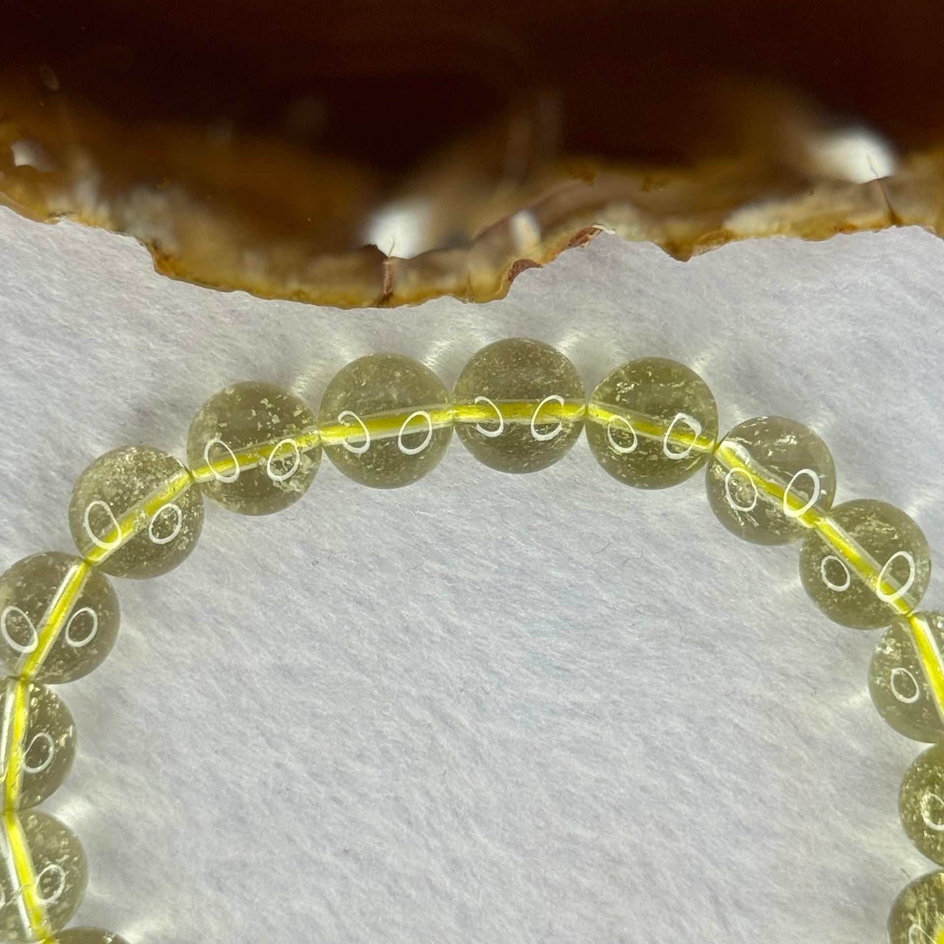 Natural Libyan Moldavite Meteorite Crystal Beads Bracelet 天然利比亚陨石手链 21.73g 17.5cm 9.9mm 21 Beads - Huangs Jadeite and Jewelry Pte Ltd