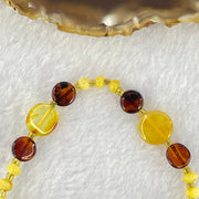 Natural Mixed Color Amber Beads Bracelet 3.59g 17cm 11.0 by 3.1mm 4pcs 7.9 by 4.0mm 8pcs - Huangs Jadeite and Jewelry Pte Ltd