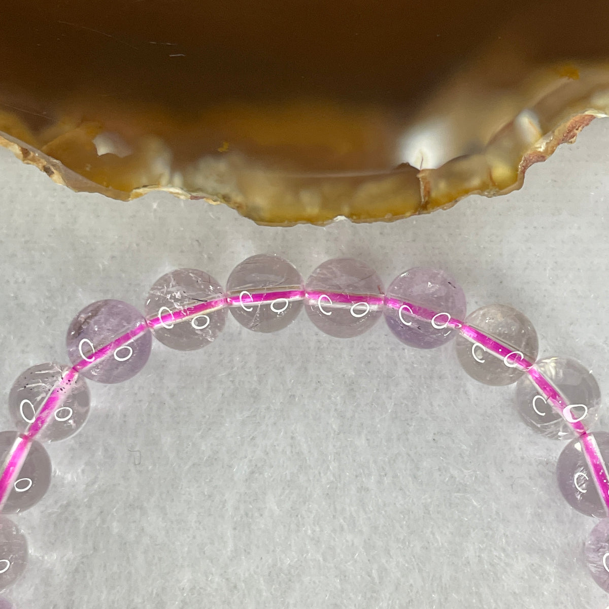 Certified Entry-Grade Natural Super 7 Crystal Beads Bracelet | Sleek Delicate Layering Strand | Authentic Sacred Seven Multi-Mineral Inclusions Quartz Spiritual Catalyst & Auric Shield Bracelet (13.37g | 16cm Length | 7.2mm | 27 Beads)