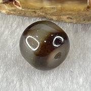 Natural Powerful Tibetan Old Oily Agate 1 Line Dzi Bead Heavenly Master (Tian Zhu) 1.76g 9.8 by 10.8mm - Huangs Jadeite and Jewelry Pte Ltd