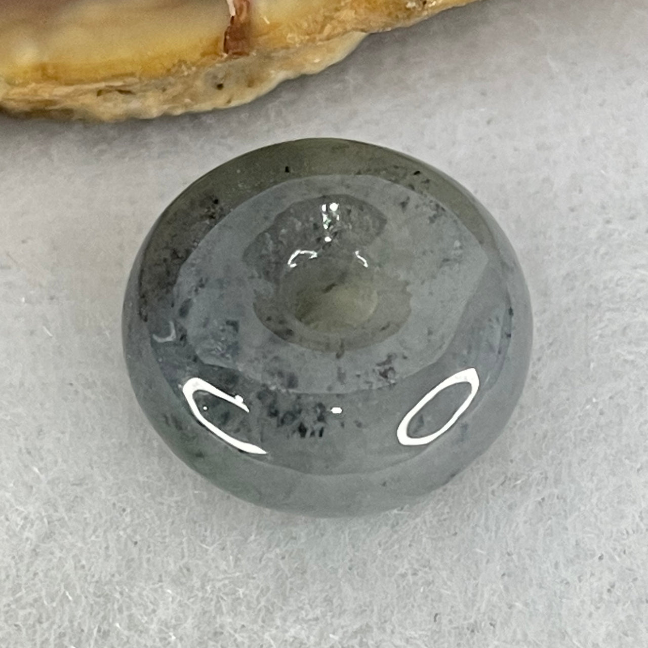 Type A Dark Wuji Grey Jadeite Ping An Kou Charm/Pendant 2.02g 13.0 by 5.8mm - Huangs Jadeite and Jewelry Pte Ltd