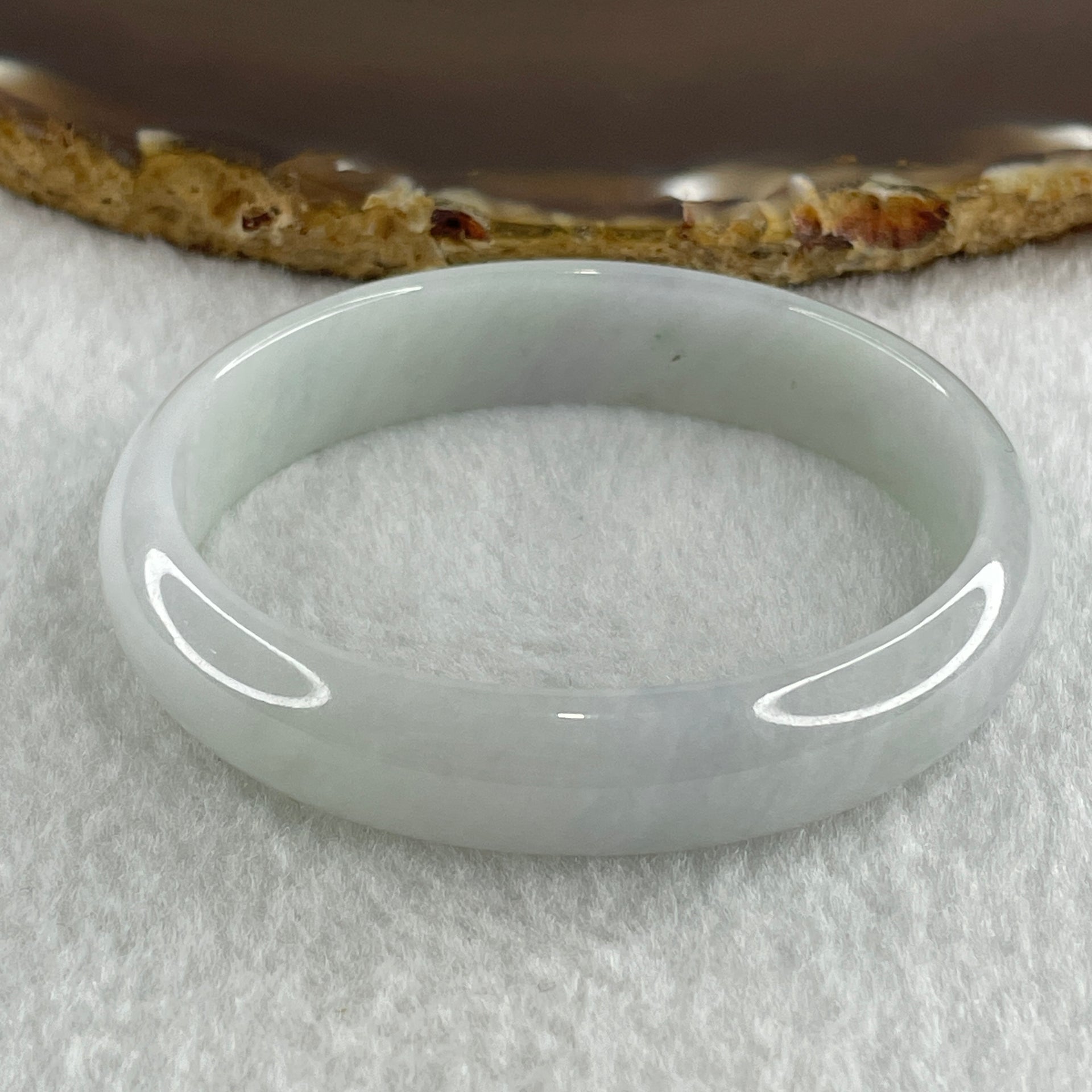 Type A Natural Light Green Light Lavender Jadeite Oval Bangle 30.23g Inner Diameter 52.9mm 12.1 by 5.7mm (Close to Perfect) - Huangs Jadeite and Jewelry Pte Ltd