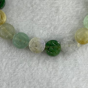 Natural Type A Green with Yellow Jadeite Ancient Coin Shape Beads Bracelet 11.90g 15cm 9.0mm 20 Beads - Huangs Jadeite and Jewelry Pte Ltd