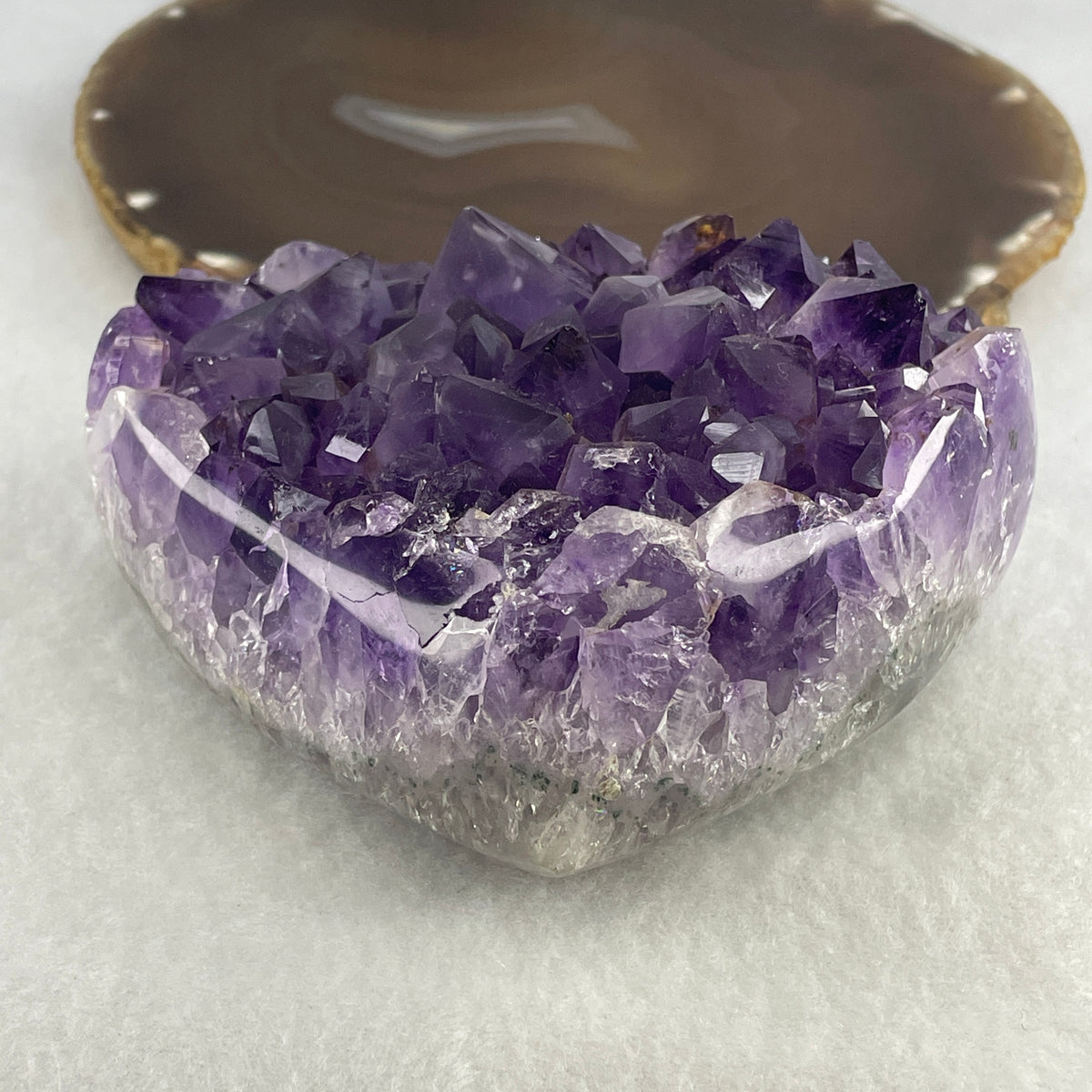 Natural Amethyst Heart Shape Display Specimen | 110.8mm Deep Purple Crystal Cluster (680.2g | 110.8x96.2x50.3mm)