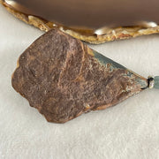 Grand Master Type A Brown with Blueish Green Jadeite Shan Shui with Guiren Benefactor Pendant 107.48g 74.0 by 53.9 by 23.3mm - Huangs Jadeite and Jewelry Pte Ltd