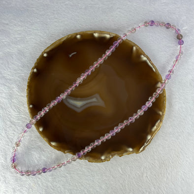 Average Grade Natural Super 7 Crystal Beads Necklace 天然超级七水晶珠项链 34.59g 55cm 6.9mm 85 Beads
