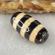 Natural Powerful Tibetan Old Oily Agate 3-Lines Dzi Bead Heavenly Master (Tian Zhu) 三行天诛 3.09g 19.9 by 10.1mm - Huangs Jadeite and Jewelry Pte Ltd